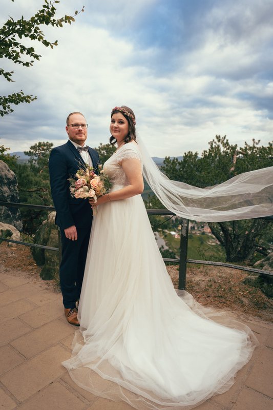 Hochzeitsfotografie in Basteibrücke Sächsische Schweiz